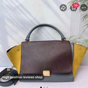 Celine Tri Color Leather And Suede Handbag